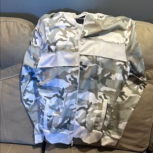 Winter Camouflage Military Field Coat Gray and White